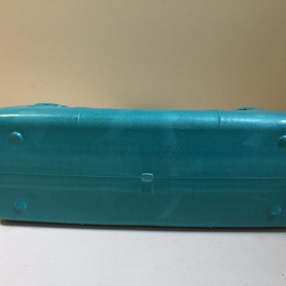 Great Bag Co. Designer Robert Verdi Rubber Tote Hand Bag Purse Aquamarin… - Picture 7 of 11